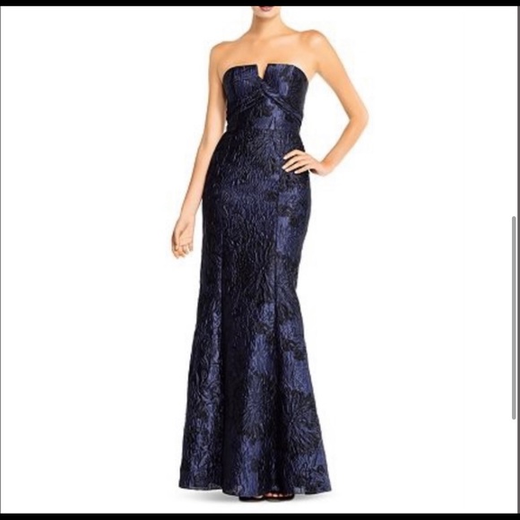 NWT Aidan Mattox Jacquard Mermaid Formal Gown - Size 0 - Picture 4 of 14